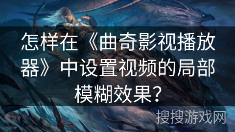 怎样在《曲奇影视播放器》中设置视频的局部模糊效果？