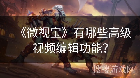 《微视宝》有哪些高级视频编辑功能？