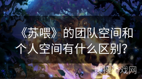 《苏喂》的团队空间和个人空间有什么区别？