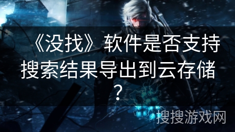 《没找》软件是否支持搜索结果导出到云存储？