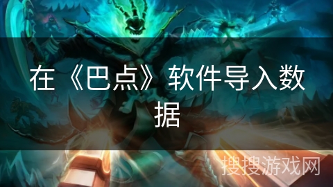 在《巴点》软件导入数据