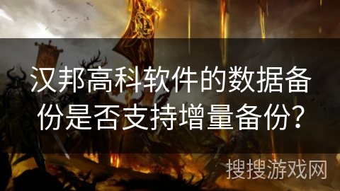 汉邦高科软件的数据备份是否支持增量备份？