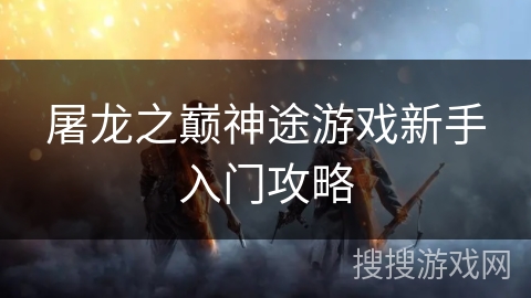 屠龙之巅神途游戏新手入门攻略