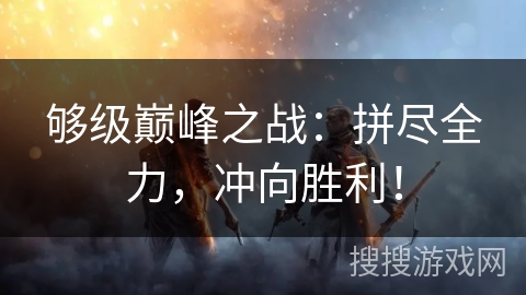 够级巅峰之战：拼尽全力，冲向胜利！