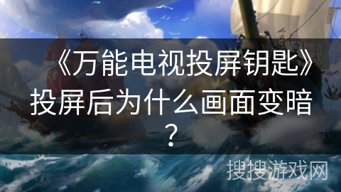 《万能电视投屏钥匙》投屏后为什么画面变暗？
