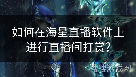 如何在海星直播软件上进行直播间打赏？