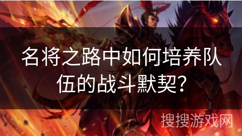 名将之路中如何培养队伍的战斗默契？