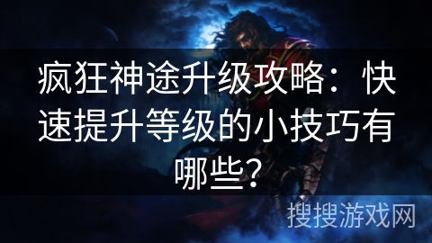 疯狂神途升级攻略：快速提升等级的小技巧有哪些？