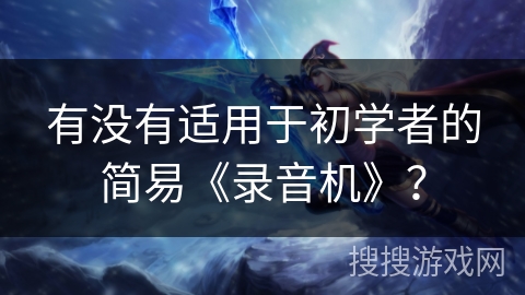 有没有适用于初学者的简易《录音机》？