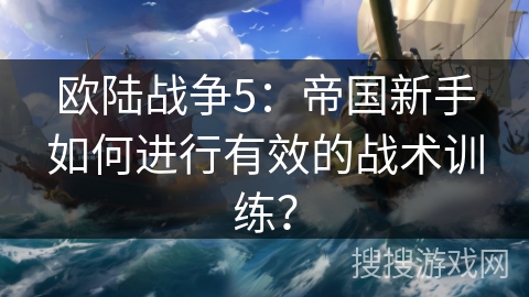 欧陆战争5：帝国新手如何进行有效的战术训练？