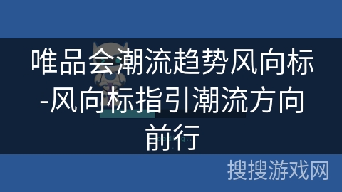 唯品会潮流趋势风向标-风向标指引潮流方向前行