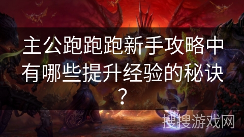 主公跑跑跑新手攻略中有哪些提升经验的秘诀？