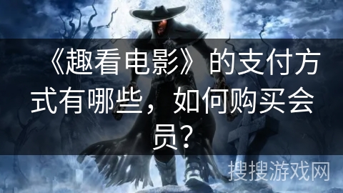 《趣看电影》的支付方式有哪些，如何购买会员？