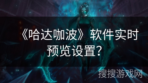 《哈达咖波》软件实时预览设置？