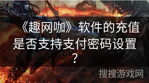 《趣网咖》软件的充值是否支持支付密码设置？