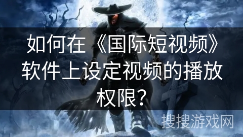 如何在《国际短视频》软件上设定视频的播放权限? 如何在《国际短视频》软件上设定视频的播放权限?