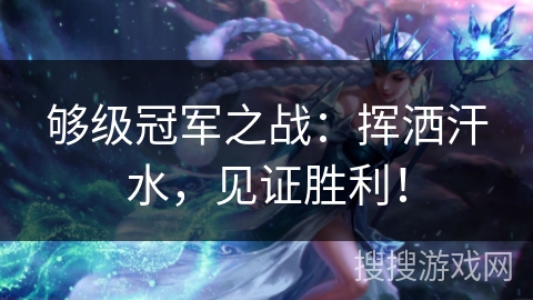 够级冠军之战：挥洒汗水，见证胜利！