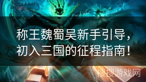 称王魏蜀吴新手引导，初入三国的征程指南！