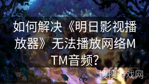 如何解决《明日影视播放器》无法播放网络MTM音频？