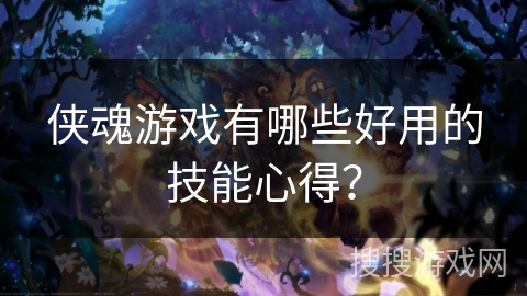 侠魂游戏有哪些好用的技能心得？