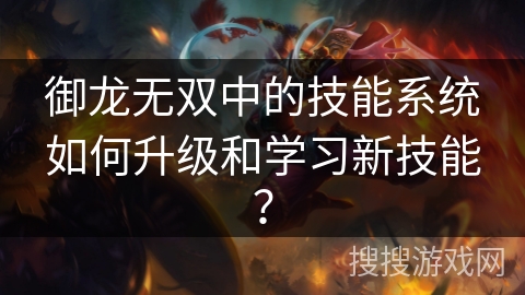 御龙无双中的技能系统如何升级和学习新技能？