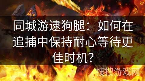 同城游逮狗腿：如何在追捕中保持耐心等待更佳时机？