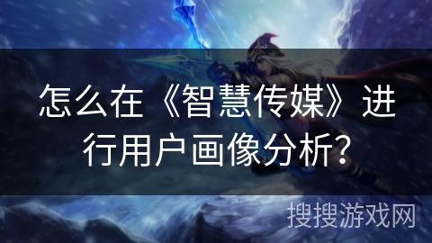 怎么在《智慧传媒》进行用户画像分析？