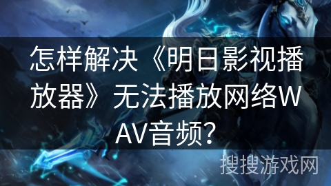 怎样解决《明日影视播放器》无法播放网络WAV音频？