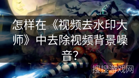 怎样在《视频去水印大师》中去除视频背景噪音？