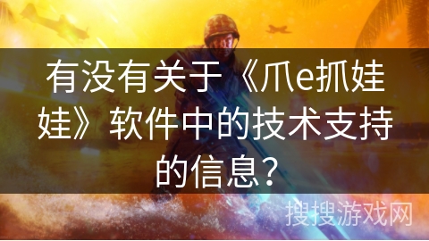 有没有关于《爪e抓娃娃》软件中的技术支持的信息？