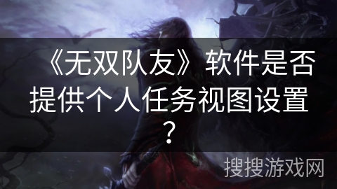 《无双队友》软件是否提供个人任务视图设置？