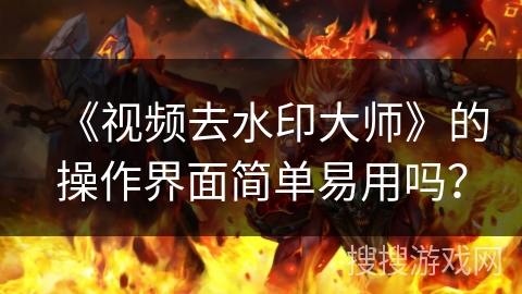 《视频去水印大师》的操作界面简单易用吗？