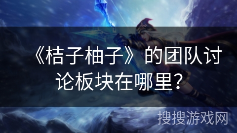 《桔子柚子》的团队讨论板块在哪里？