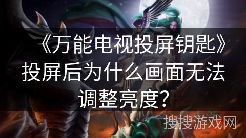 《万能电视投屏钥匙》投屏后为什么画面无法调整亮度？