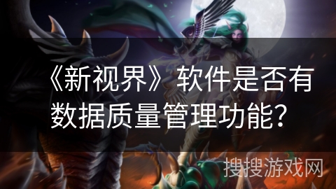 《新视界》软件是否有数据质量管理功能？