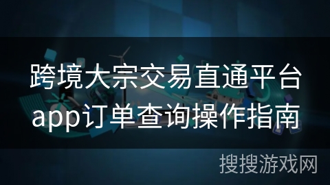 跨境大宗交易直通平台app订单查询操作指南