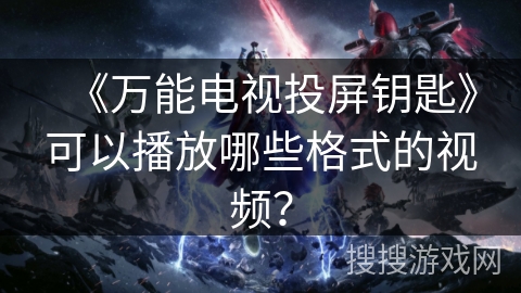 《万能电视投屏钥匙》可以播放哪些格式的视频？