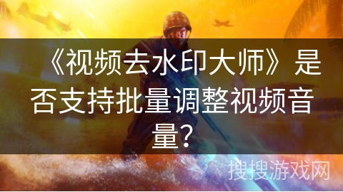《视频去水印大师》是否支持批量调整视频音量? 《视频去水印大师》是否支持批量调整视频音量?