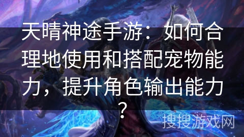 天晴神途手游：如何合理地使用和搭配宠物能力，提升角色输出能力？