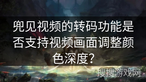 兜见视频的转码功能是否支持视频画面调整颜色深度? 兜见视频的转码功能是否支持视频画面调整颜色深度?