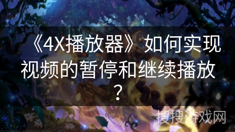 《4X播放器》如何实现视频的暂停和继续播放？