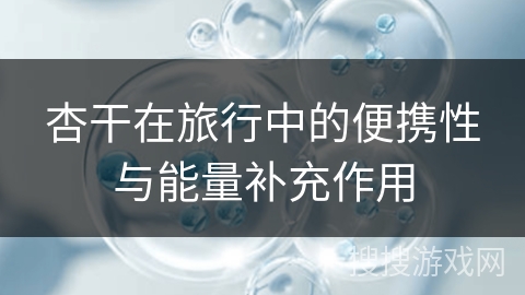 杏干在旅行中的便携性与能量补充作用 杏干在旅行中的便携性与能量补充作用