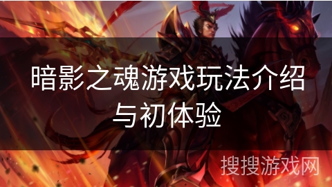 暗影之魂游戏玩法介绍与初体验 暗影之魂游戏玩法介绍与初体验