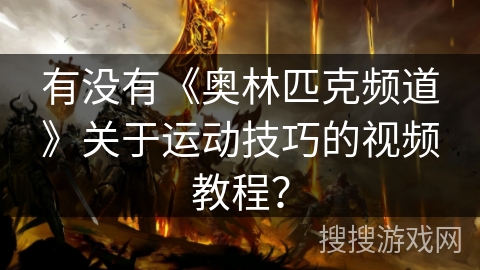 有没有《奥林匹克频道》关于运动技巧的视频教程？