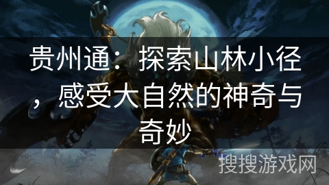 贵州通：探索山林小径，感受大自然的神奇与奇妙