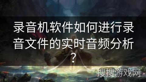 录音机软件如何进行录音文件的实时音频分析？