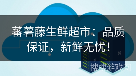 蕃薯藤生鲜超市：品质保证，新鲜无忧！