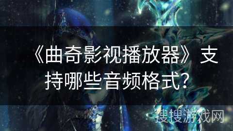 《曲奇影视播放器》支持哪些音频格式？
