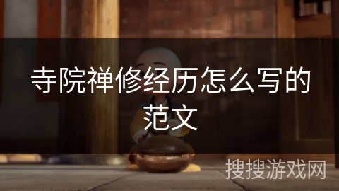 寺院禅修经历怎么写的范文