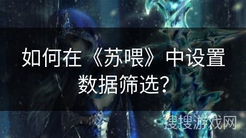 如何在《苏喂》中设置数据筛选？